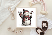 Whimsical Christmas Snowman Clipart, an Illustration by CraftArtStudio (Thumbnail 6 of 6)
