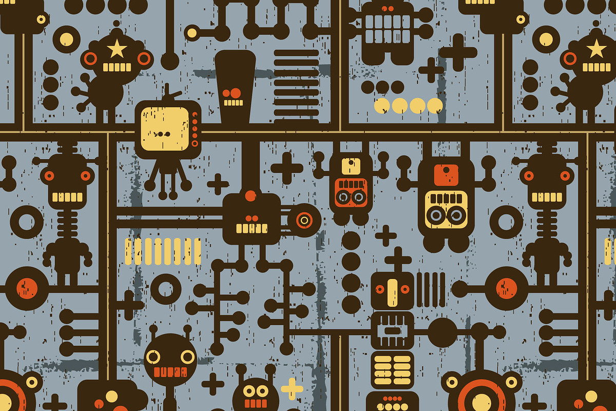 Big set of robots illustrations preview 4