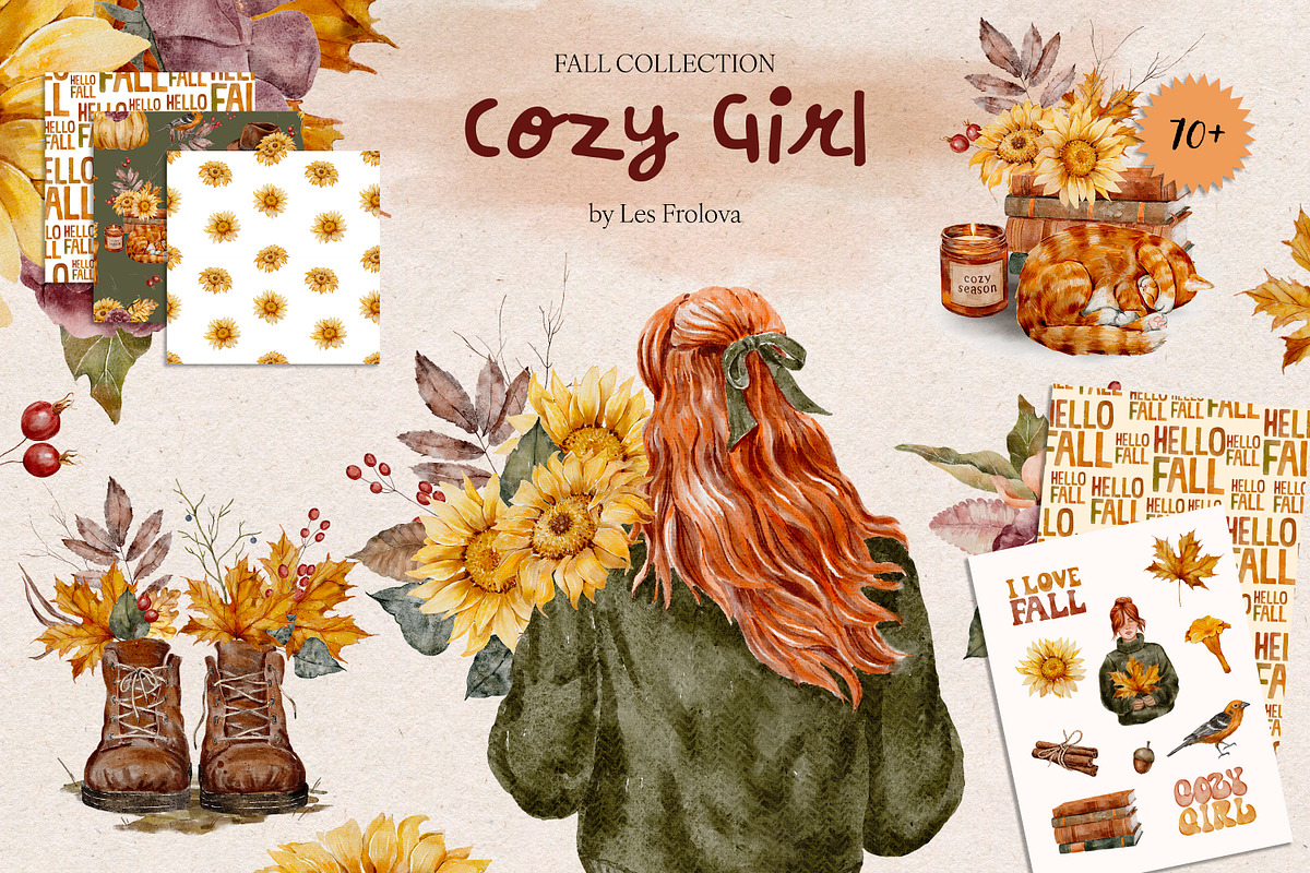 Cozy Girl-Autumn Collection, a Decorative Illustration by Les Frolova (Photo 1 of 11)