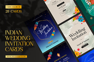 Indian Wedding Invitation Card Set