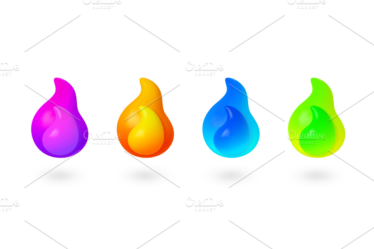 Fire icons 3d design. Different, an Illustration by Valerie Bodnar