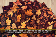 Autumn Ember Leaves Journal Pages, a Background Graphic by V Design Creator (Thumbnail 1 of 12)