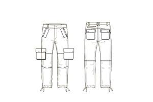 Military Pants Fashion Flat Template