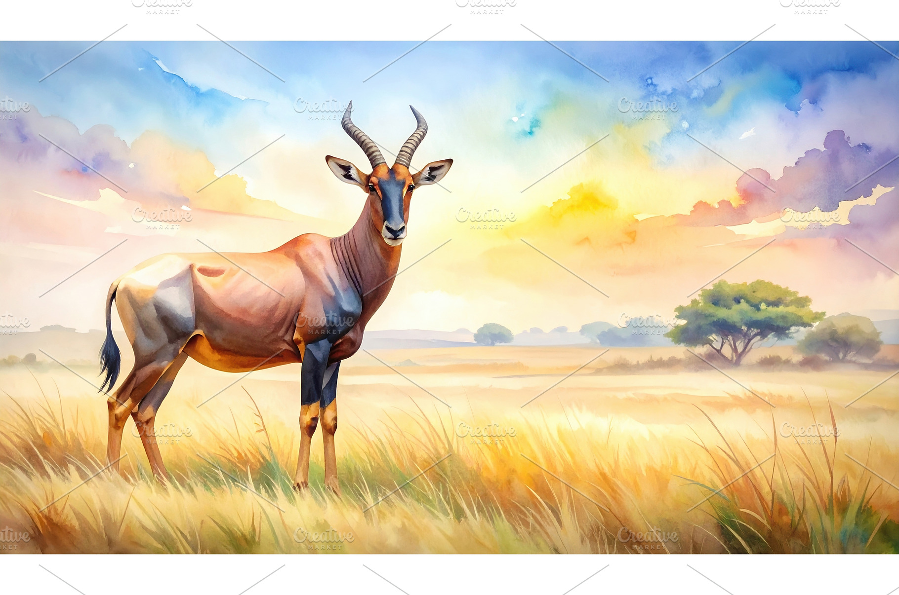 solitary antelope in golden african, a Nature Photo by Igor Tichonow