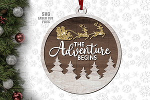 Adventure Christmas Ornament SVG