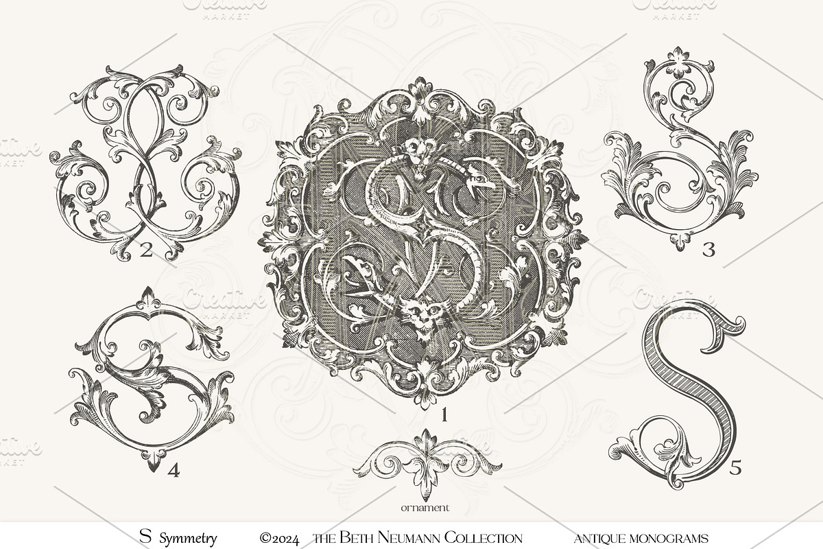 antique initial・monogram motif..:⋈*2個セット antique initial・monogram motif..:⋈*2個セット 【公式通販】