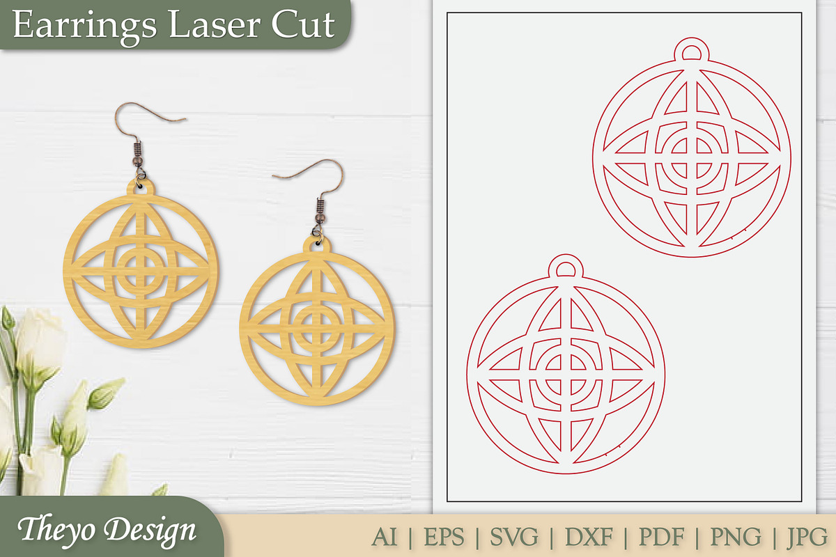 Abstract celtic Earrings Laser Cut, an Illustration by Theyo Design (Photo 12 of 13)