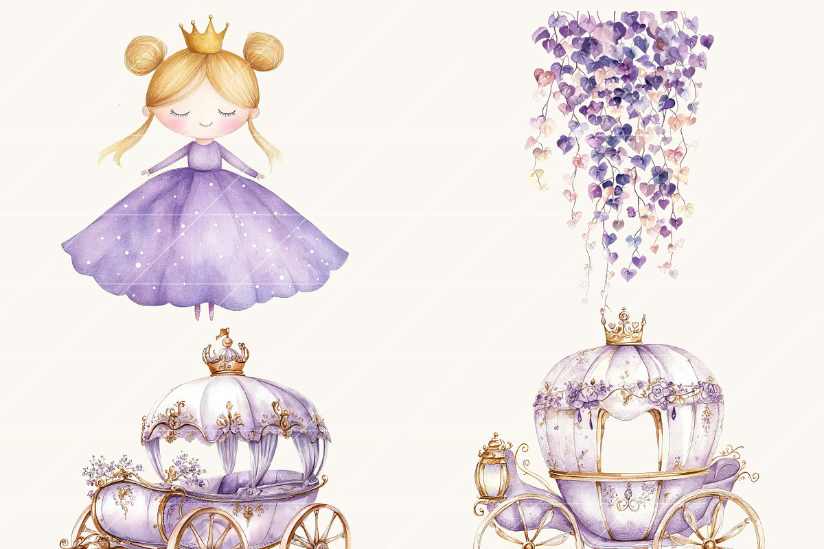 Watercolor Lavender Legends Clipart, an Illustration by SparkyDesignsUS (Photo 6 of 9)