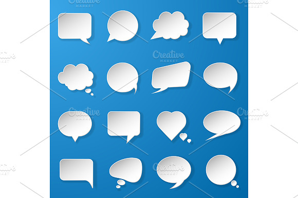 Paper Speech Bubbles Set