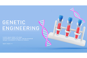 3d genetic engineering banner, a Healthcare Illustration by Marozhkastudio