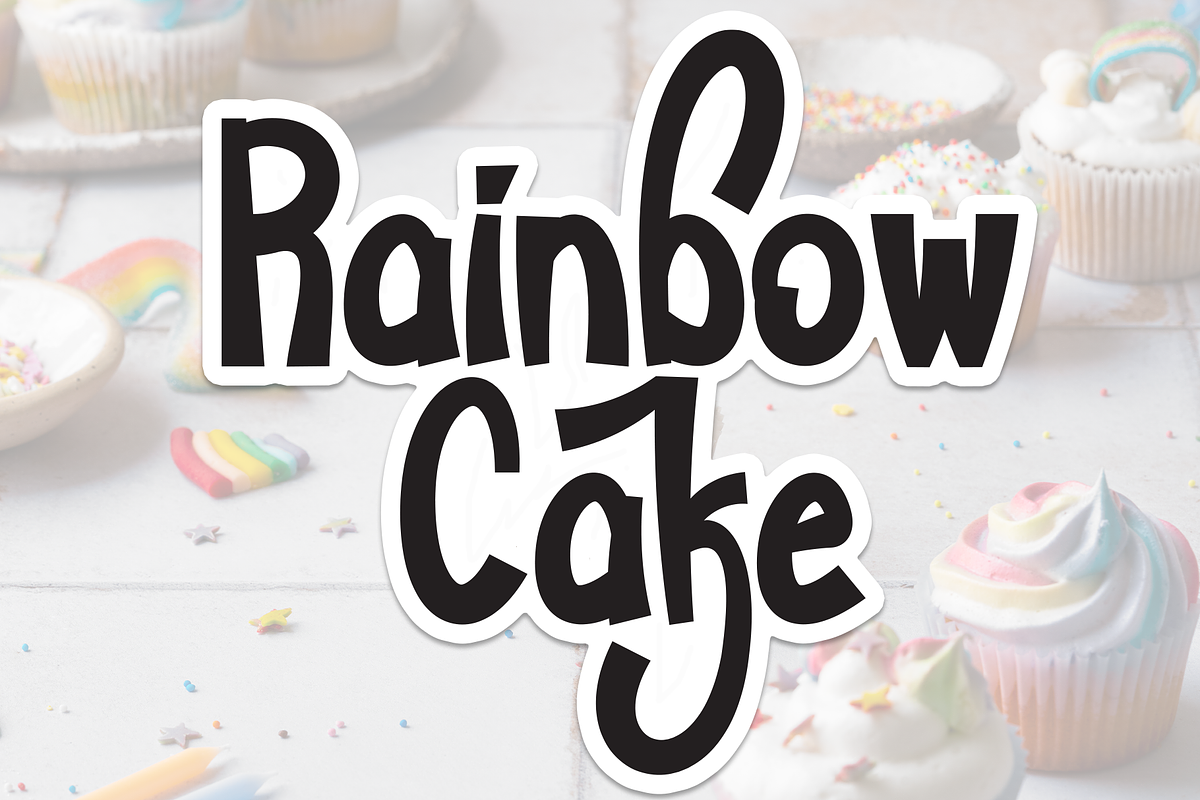 Rainbow Cake | Script Font, a Script Font by Scratchones (Photo 1 of 9)