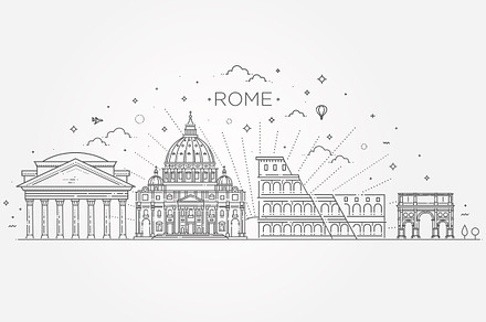 Linear vector icon for Vatican Rome, an Outline Icon by Tettygreen