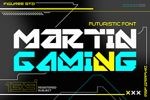 Martin Gaming - Futuristic Font, a Font by figuree studio