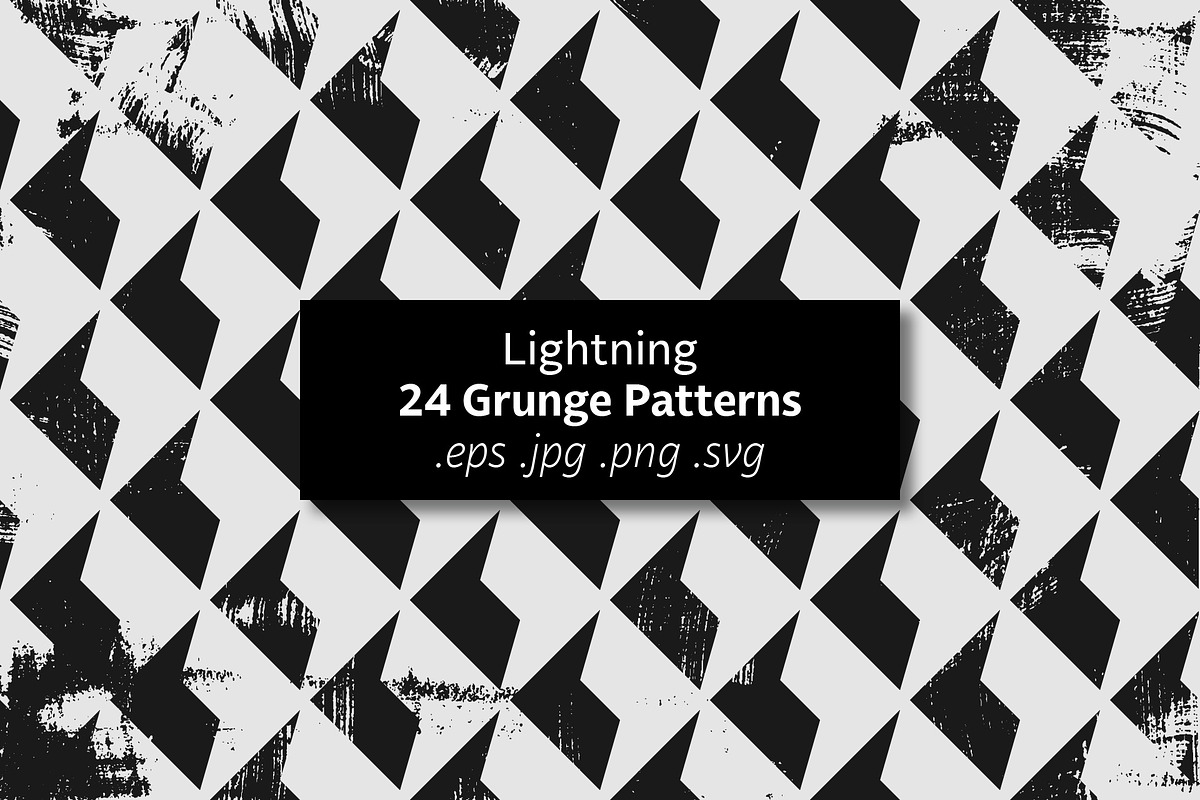 Lightning - 24 Grunge Patterns, a Pattern Graphic by Tustan (Photo 1 of 6)