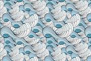 Beautiful pattern set of sea waves, a Pattern Graphic by Tanor (Thumbnail 3 of 8)