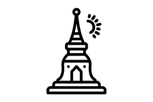 Thailand religious black icon, an Outline Icon by Creative priyanka