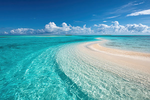 Tropical beach with clear turquoise waters, a Nature Photo by AlyaAnd