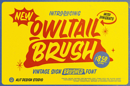 Owltail Brush Font, a Handwritten Font by alit design