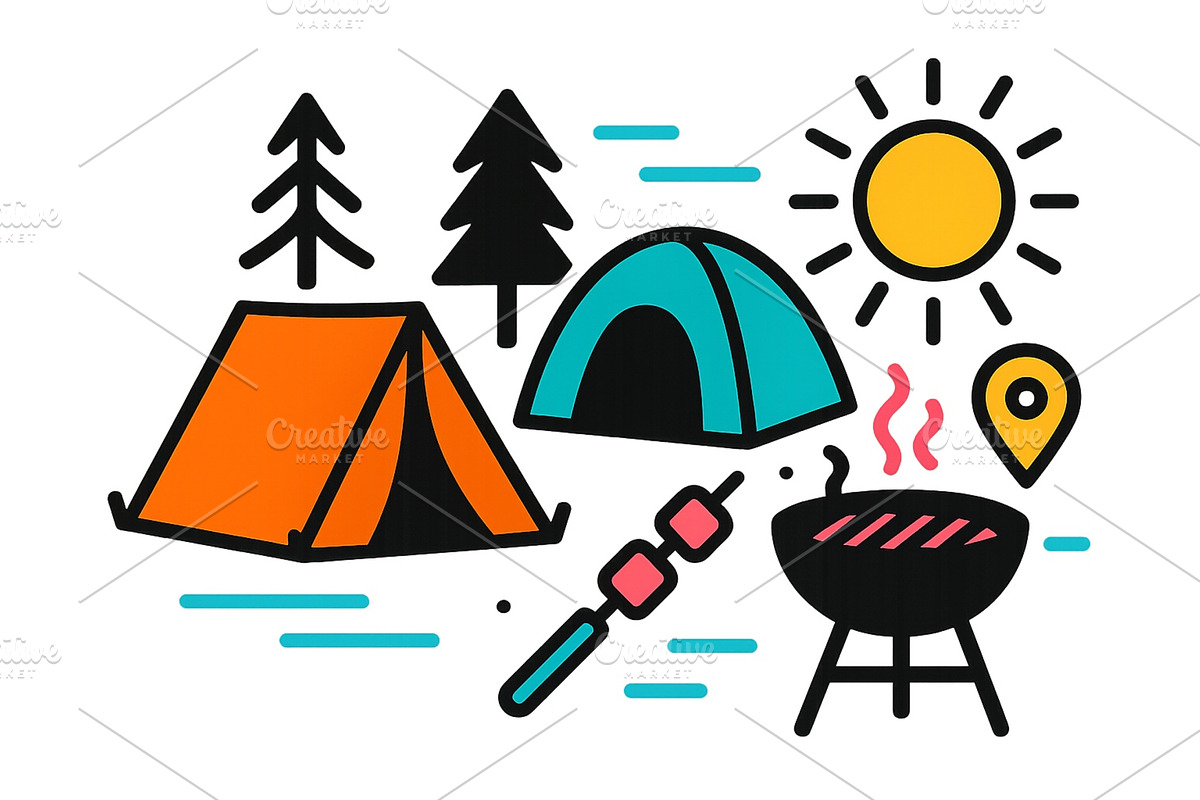 Camping adventure with a tent, an Illustration by ZinetroN