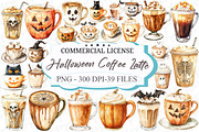 Halloween Coffee Latte Clipart Bundl, an Illustration by designcity5 (Thumbnail 1 of 5)