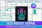 2026 Podcast Journal Canva Kdp, a Stationery Template by Mustafiz (Thumbnail 1 of 5)