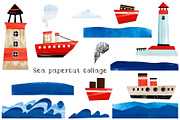 Papercut collages - Watercolor Set, a Texture Illustration by Mashamashastu (Thumbnail 3 of 17)