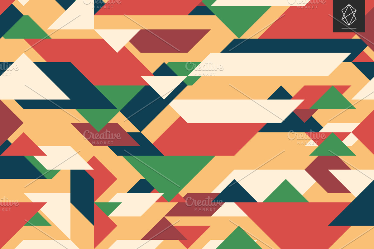 Geometric retro backgrounds, a Pattern Graphic by Yury Velikanov (Photo 8 of 11)