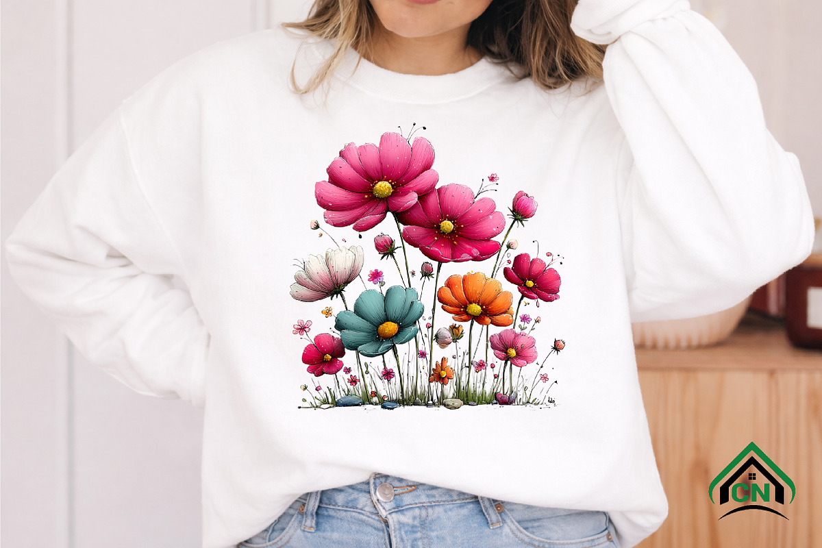 Whimsical Summer Flowers Clipart, an Illustration by Craft Nest (Photo 9 of 12)