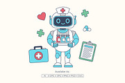 AI Medical Assistant Robot, a Healthcare Illustration by Partikusi Design (Thumbnail 1 of 3)