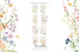 Watercolor Gentle Wildflower Clipart