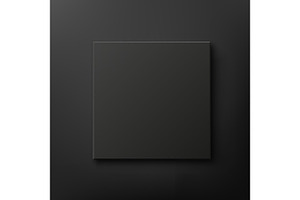 Black Box Isolated On Black Background. Top View.