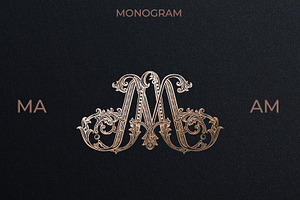 MA AM Wedding Monogram Logo
