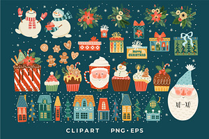 December Advent Calendar & Clipart