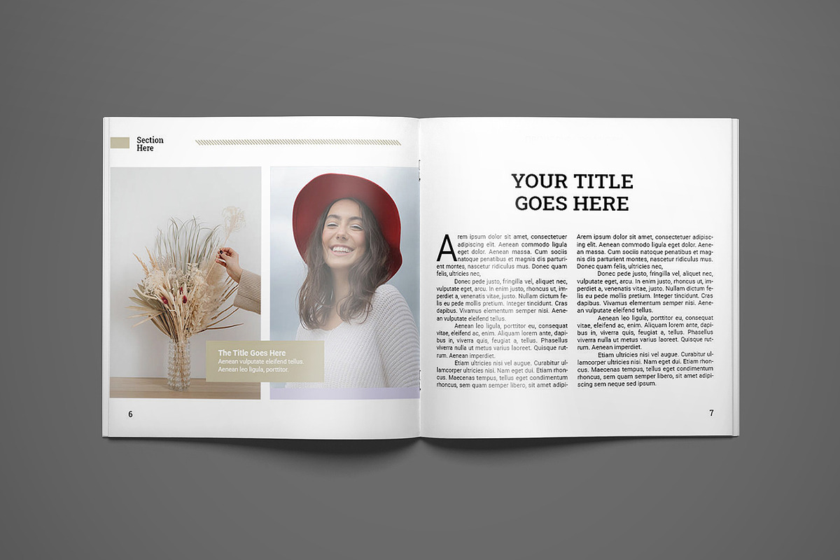 Square Magazine Template, a Magazine Template by AQR Studio