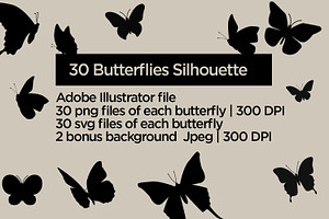 Butterfly Silhouette Vectors