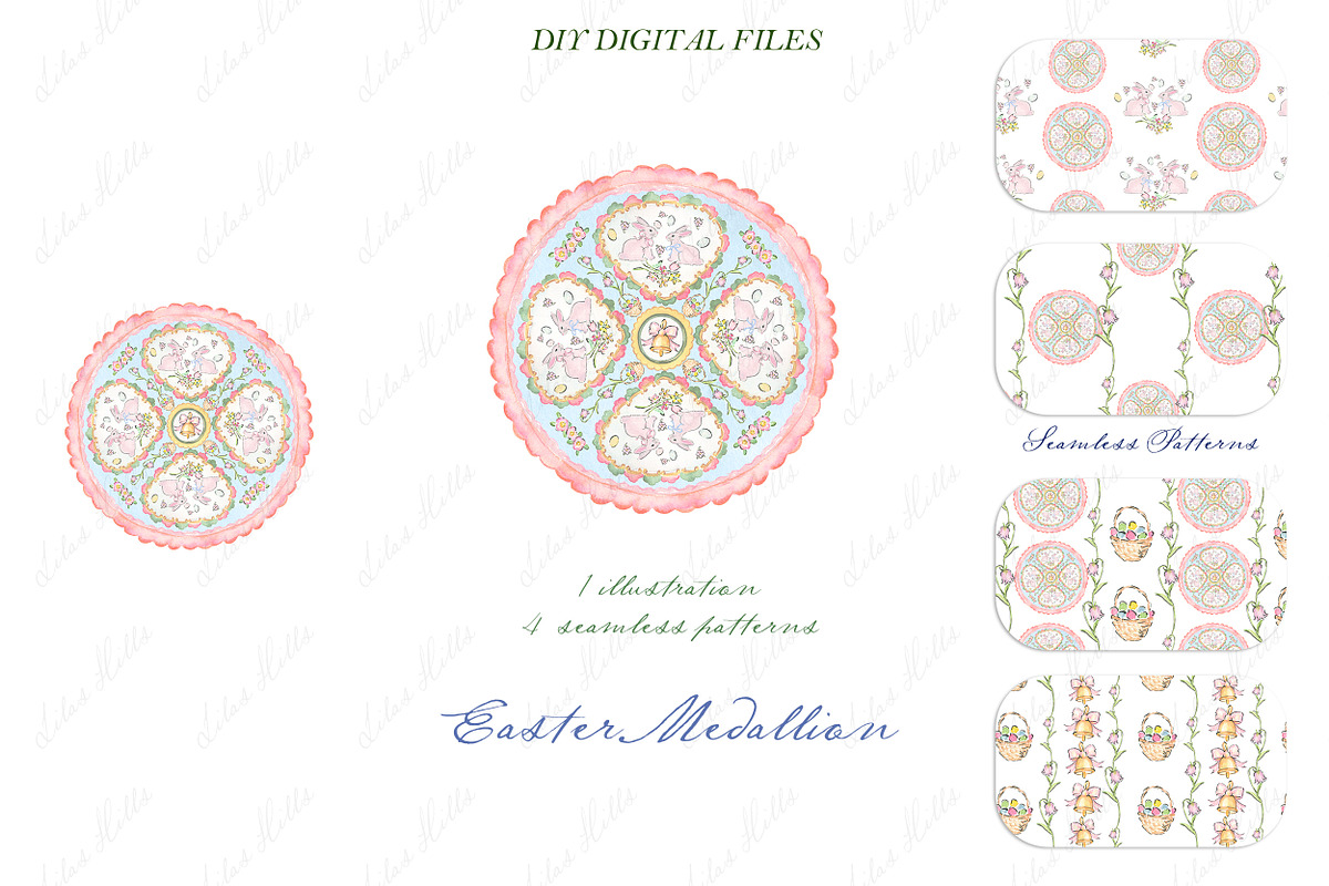Easter Pink Medallion, a Graphic by LABFcreations (Photo 2 of 4)