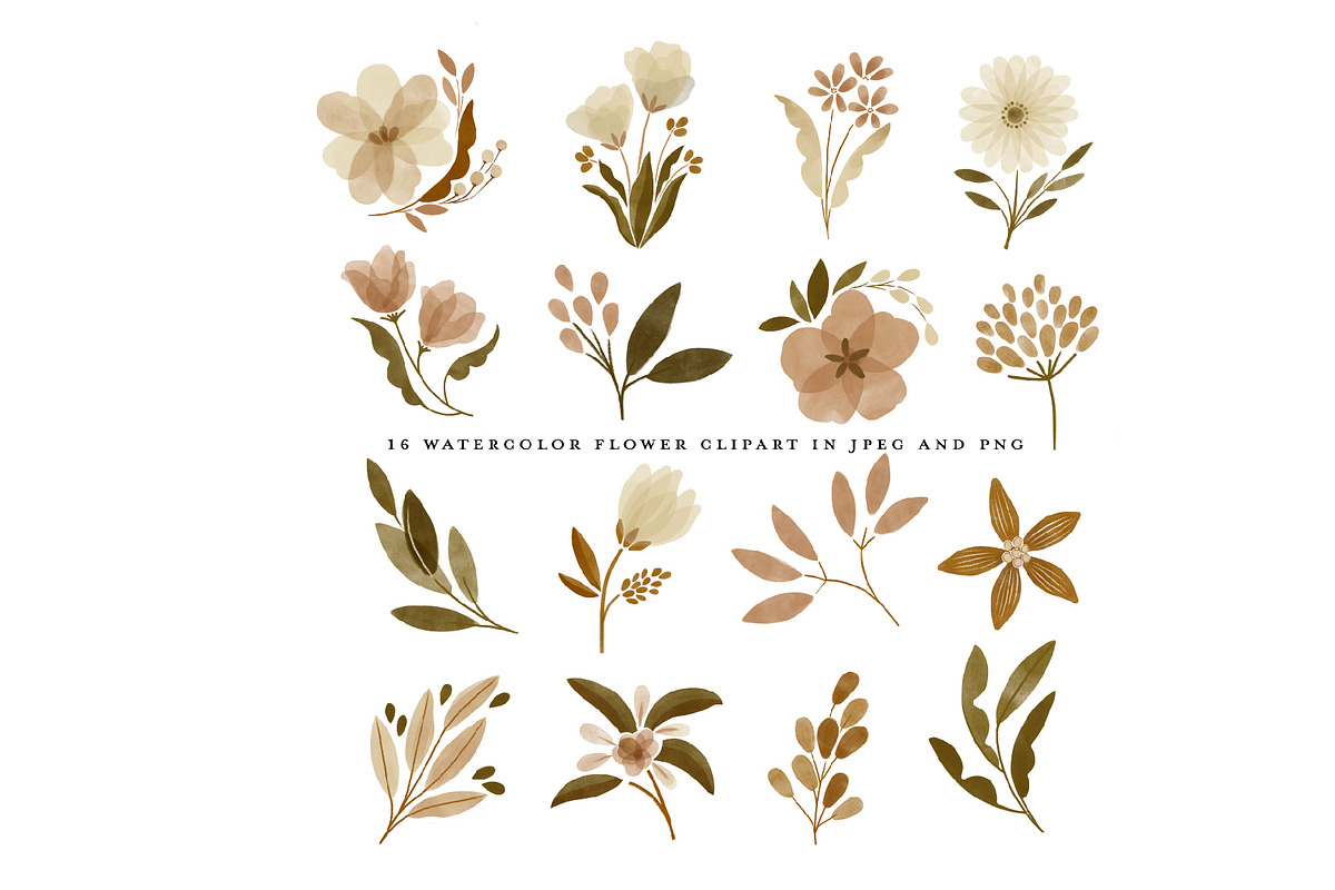 watercolor vintage flower clipart, an Illustration by beatriceviyiwi (Photo 3 of 3)