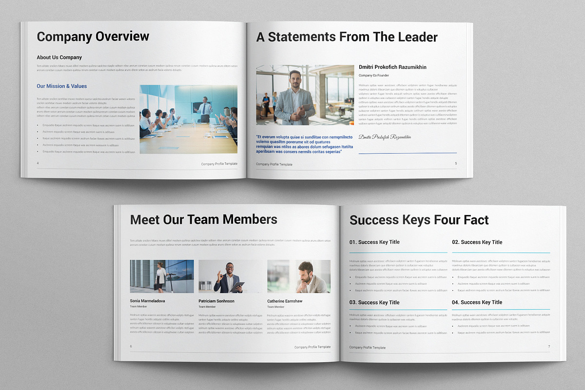 Company Profile Template Landscape, a Brochure Template by E-Type (Photo 3 of 7)