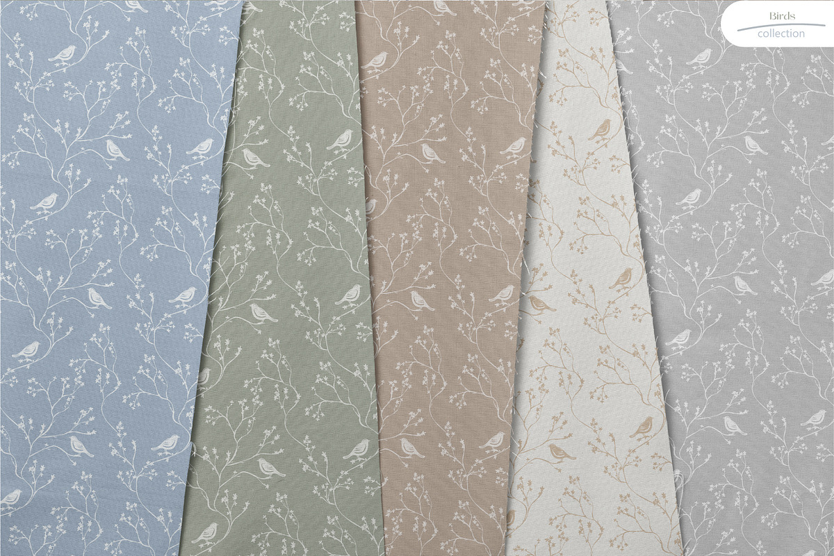 Birds - 6 color Seamless Pattern, a Wallpaper Graphic by InaCorart (Photo 6 of 8)