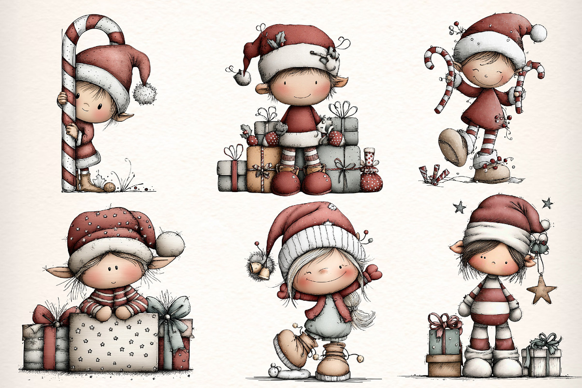 Whimsical Elf Clipart Bundle, an Illustration by Dream Creation (Photo 5 of 6)