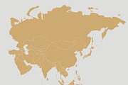 3x Gold Asia Map, an Education Illustration by asantosg (Thumbnail 3 of 4)