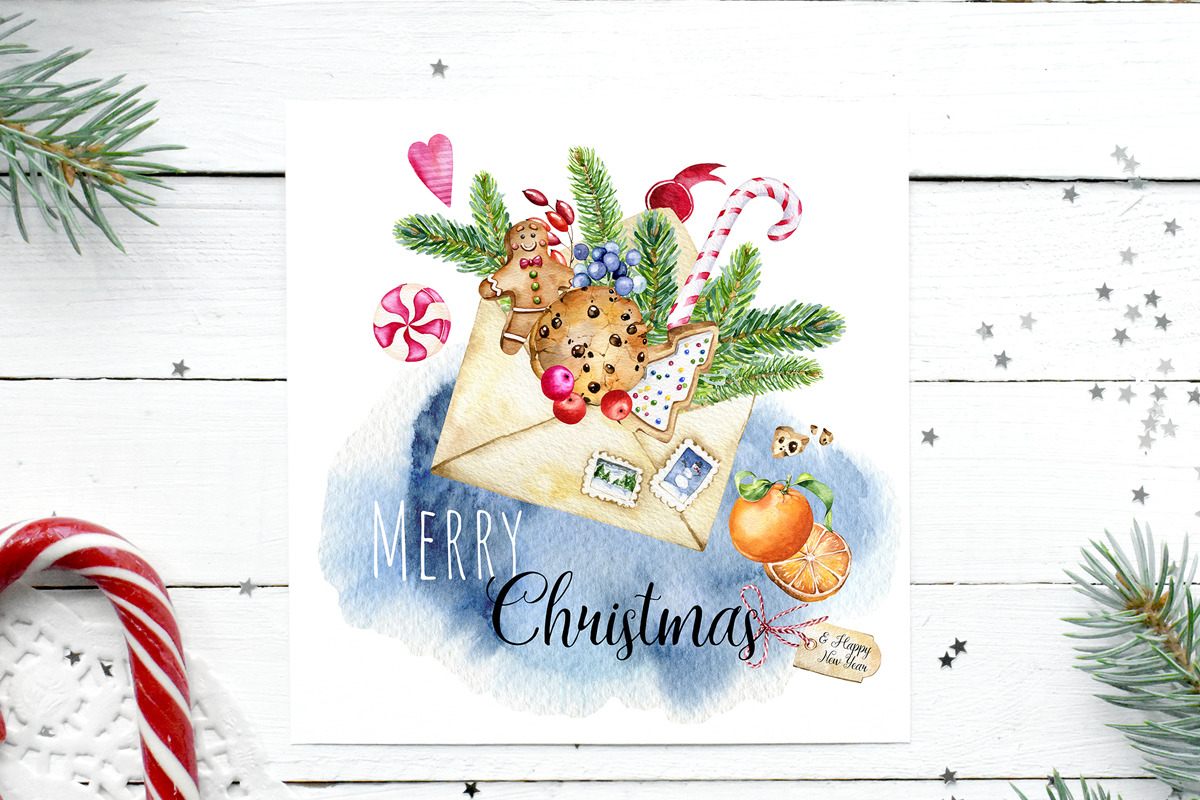 Watercolor Christmas Gingerbreads, a Food Illustration by SimpleWishesArt (Photo 7 of 11)