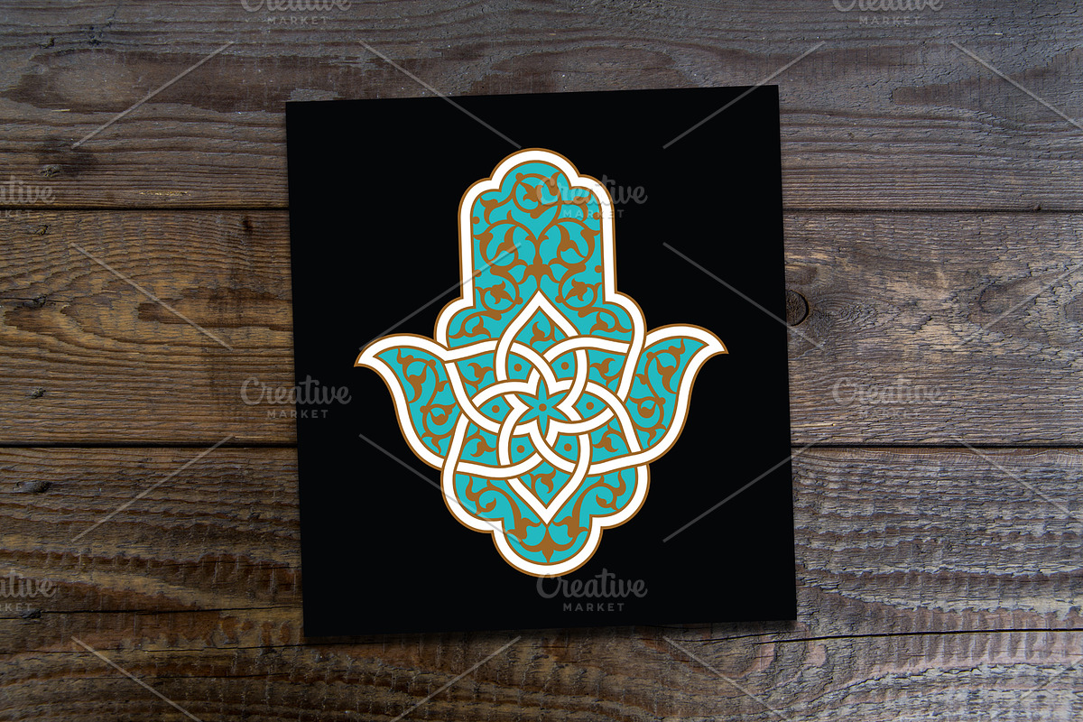 Hamsa Hand Amulet, a Card Template by Azat1976