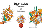 Tiger Lilies & Roses - clip-art, an Illustration by Zooza Art (Thumbnail 8 of 15)