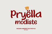 Pryella Modiste, a Handwritten Font by rudiSasori (Thumbnail 1 of 13)