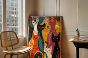 Henri Matisse Cat Wall Art Print, a Decorative Illustration by elfy creative (Thumbnail 5 of 7)