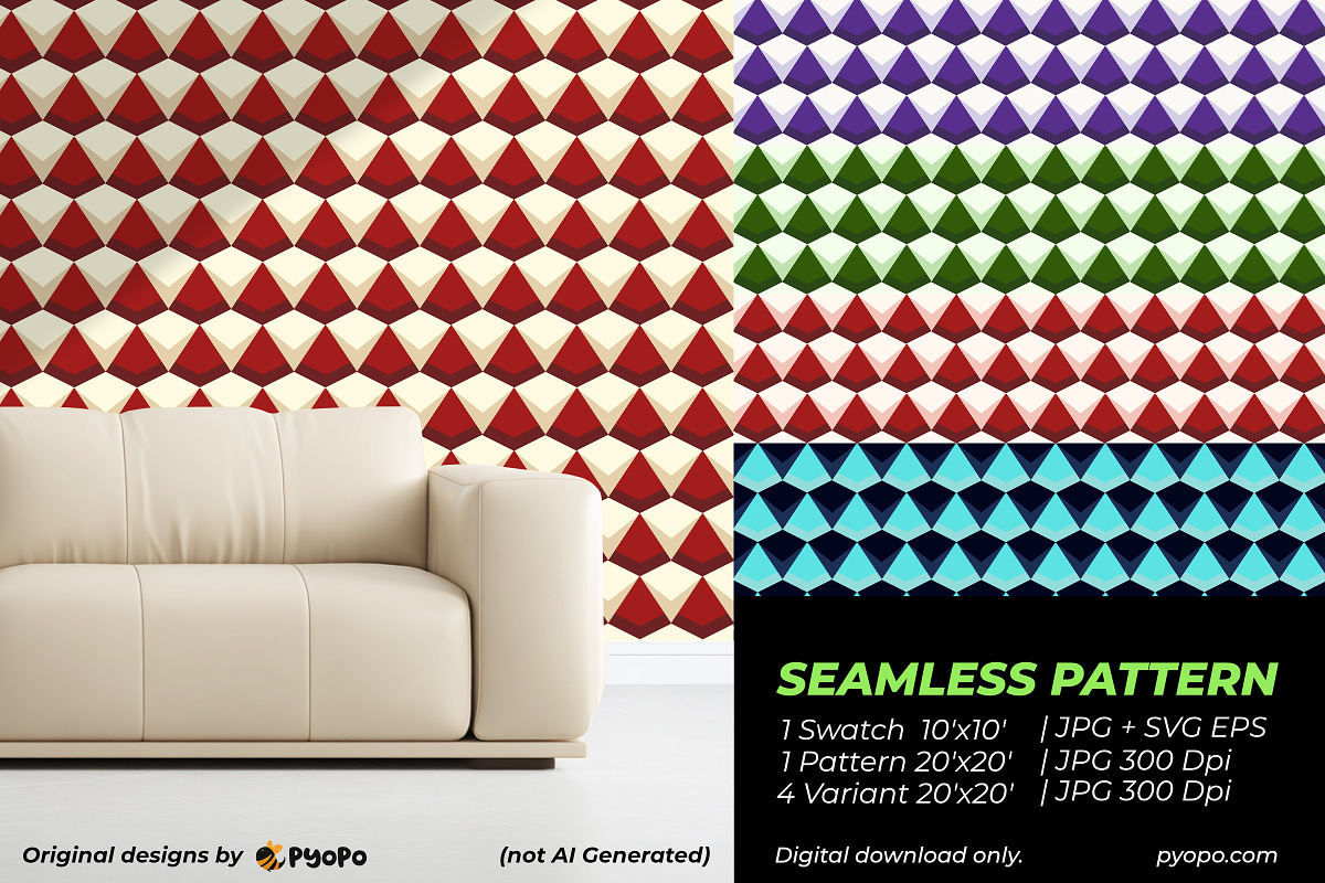 Pyramid Geometric Pattern, a Pattern Graphic by Pyopo (Photo 2 of 3)