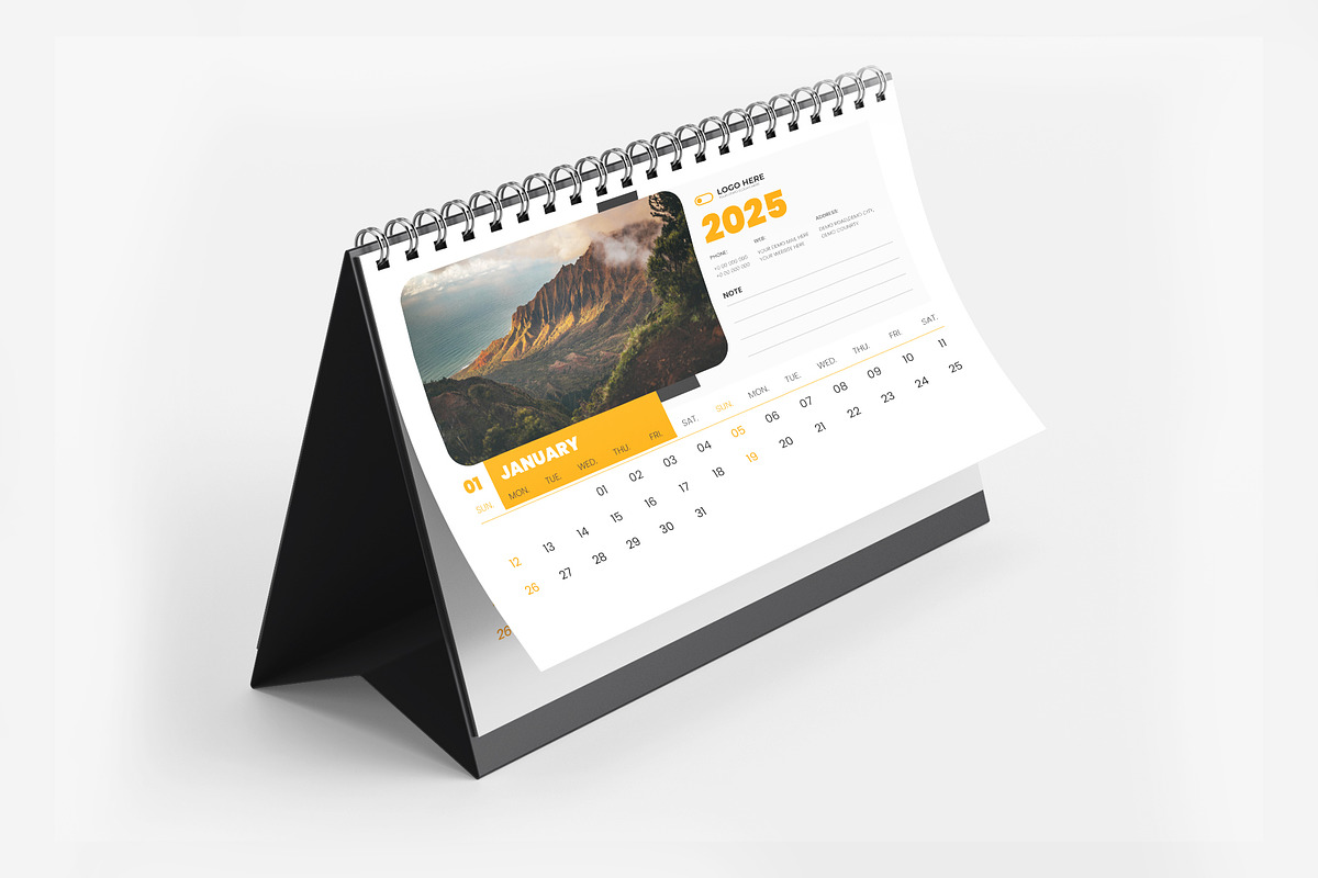 2025 desk calendar design template, a Stationery Template by Tanmoy Topu