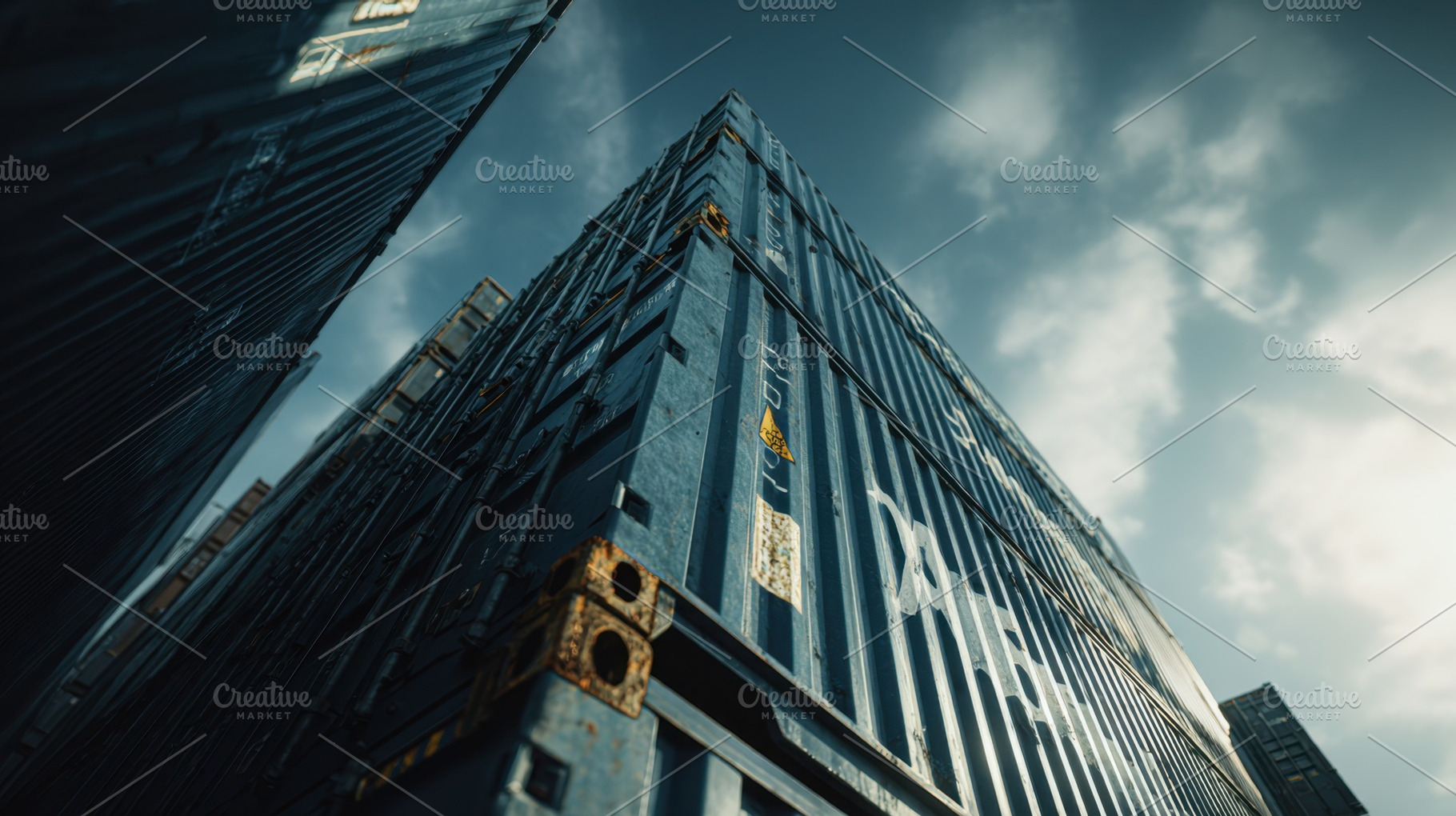 Containers stack in a shipping yard, a Photo by Beautiful things