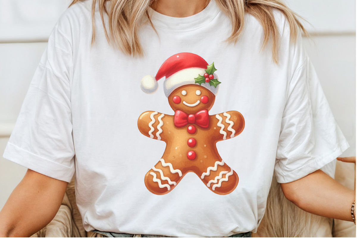 Watercolor Gingerbread Man Clipart, a Seasonal Illustration by Rose Art (Photo 4 of 6)